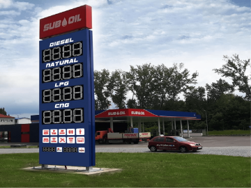 světelné čísla, čiselníky pro benzinky, pylony k benzinkám