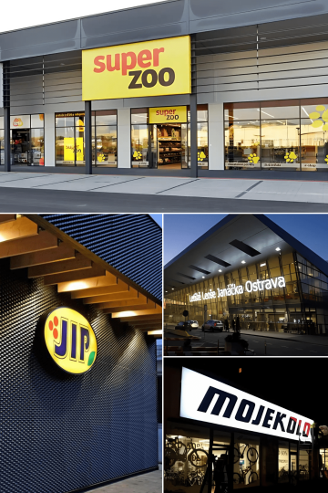 Světelná reklama na budovy a fasády – ideální řešení pro exteriéry obchodních center, autosalonů, čerpacích stanic a administrativních budov, které přitahuje pozornost a vytváří silný vizuální dojem.